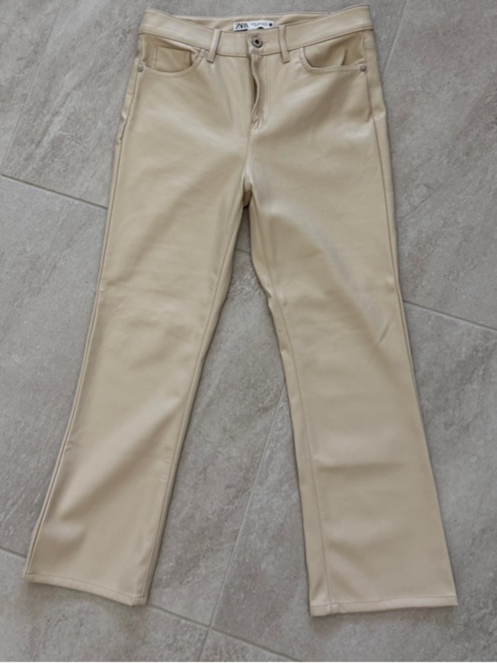 Zara Cream Wide-Leg Jeans
